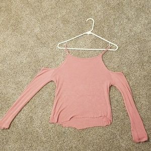 Long sleeve off the shoulder